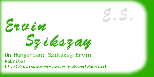 ervin szikszay business card
